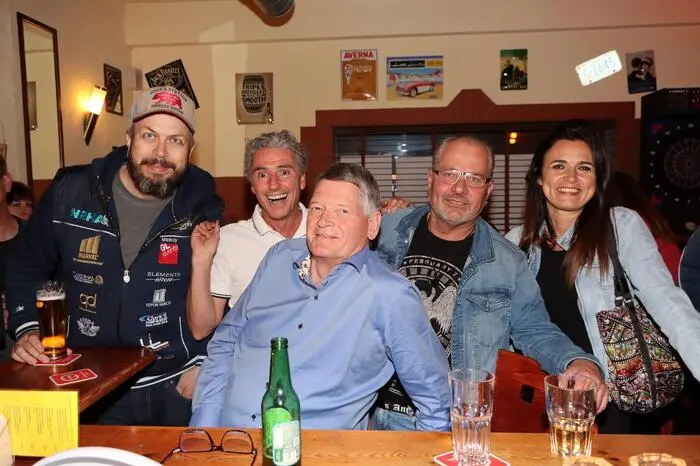 Gesehen wurden: Gerald Stuppnig from „The Gloriouz Bastards“, Harald Gassler (Erster von links), praktischer Arzt in Pattergassen und Musiker bei „The Hunting Doubb“ und Alleinunterhalter Hermann Windbichler.