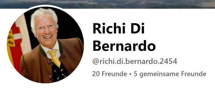 Wirkt echt, ist aber der falsche Richi di Bernardo: Der Betrüger hat nur 20 Freunde