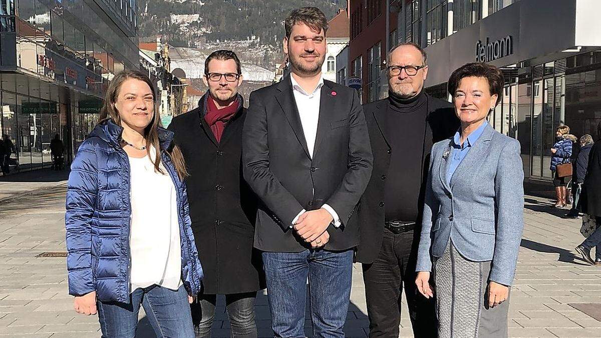 Das Team der Leobener Neos: Elfi Unterweger, Benjamin Ralph, Ries Bouwman, Gerhard Wohlfahrt und Sabine Unterkofler (v.l.) 