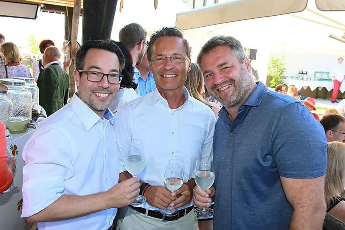 Markus Malle, Horst Krainz und Gastronom Adolf Kulterer