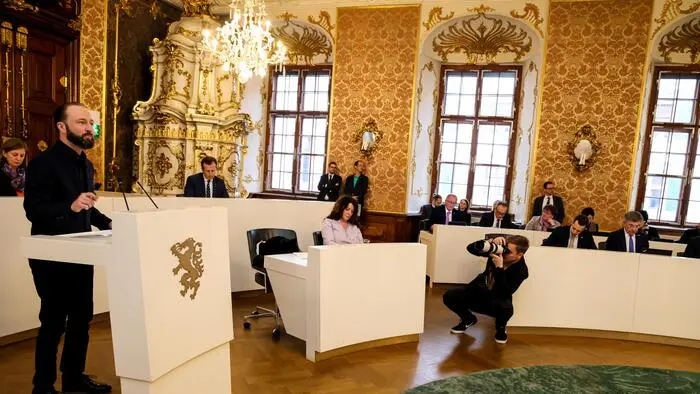 SPÖ-Chef Max Lercher während einer Landtagssitzung