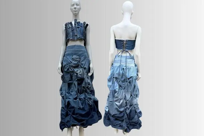 Das Kleid „Gegensätze“, designed von Nicole Salmhofer und Conny Prammer, reist zu Marion Emmerich nach Italien