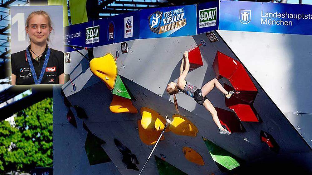 Die Villacherin Mattea Pötzi wurde beim Boulder-Weltcup in München starke Zwölfte