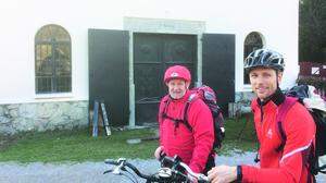 Auf dem Murradweg per E-Bike nach Norden: Gert Wampera und Philipp Lackner (rechts)