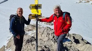 Josef Hasitschka (rechts) mit Co-Autor Manfred Buchroithner am Gjaidsteinsattel
