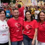 Christine Wuksch, Rene Pucher, Tina Roßmann und Michaela Altendorfer vor dem Start des Erwachsenenlaufs in Baldramsdorf
