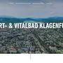 So sieht die Homepage für das Klagenfurter Vitalbad aus.