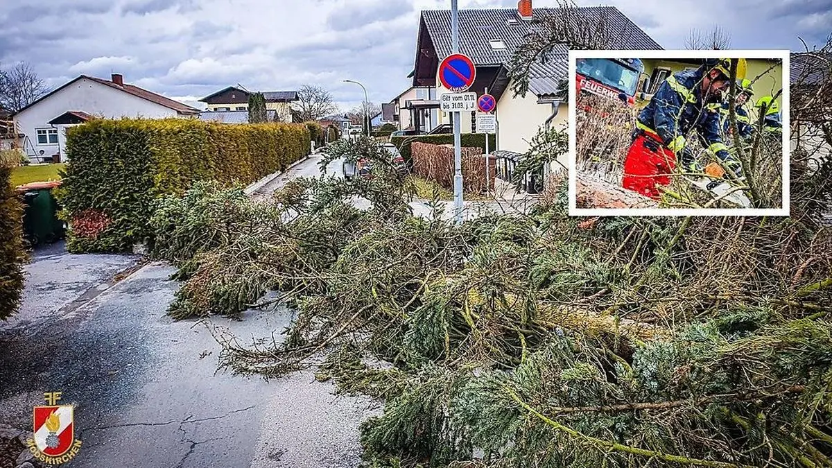 Sturmfront Petra" sorgte in der Steiermark für mehr als 100 Feuerwehr-Einsätze (im Bild die Feuerwehr Mooskirchen) 