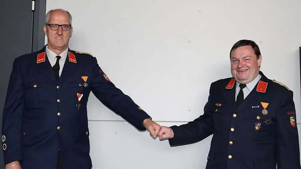 Bewährtes Führungsteam bei der Feuerwehr Enzelsdorf: Kommandant Walter Hribar und Stellvertreter Simon Karisch (von links)