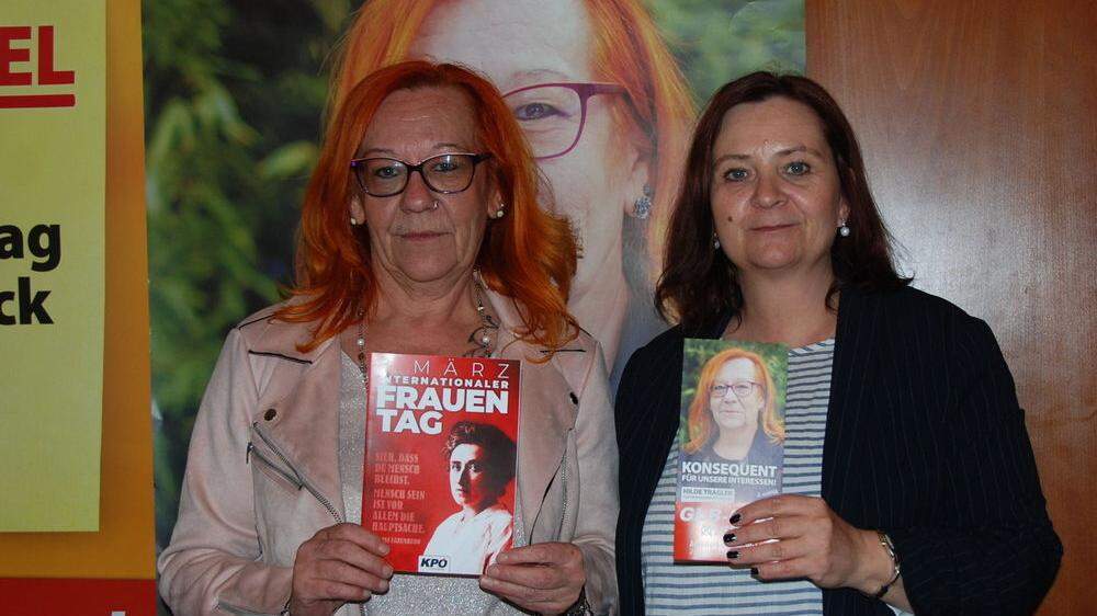 Hilde Tragler und Claudia Klimt-Weithaler werben für die Arbeiterkammerwahl