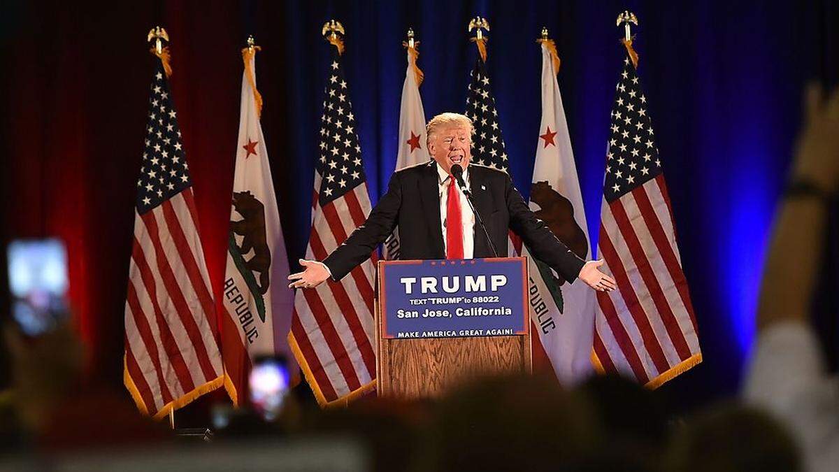 Donald Trump bei einem Auftritt in San Jose