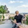 Helmut Jungwirth mit Hund Woody am Grazer Schlossberg