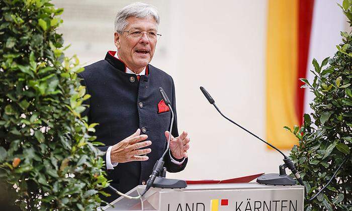 Landeshauptmann Peter Kaiser wüdigte die Leistungen der Männer und Frauen im Abwehrkampf und bei der Volksabstimmung