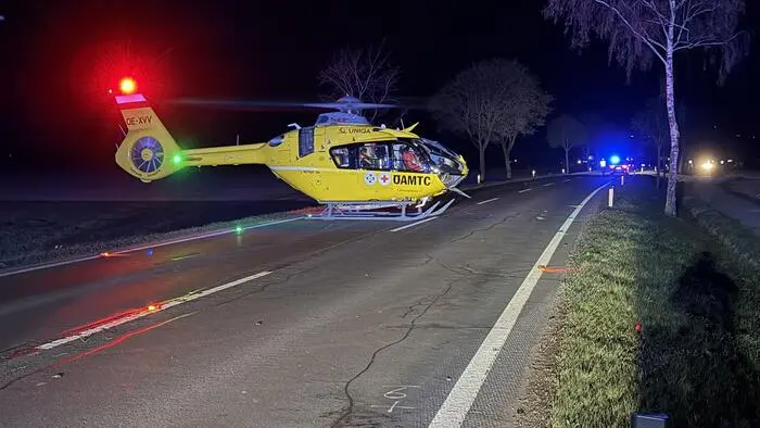 Rettungshubschrauber Christophorus 17 brachte den Verunfallten in das LKH Graz