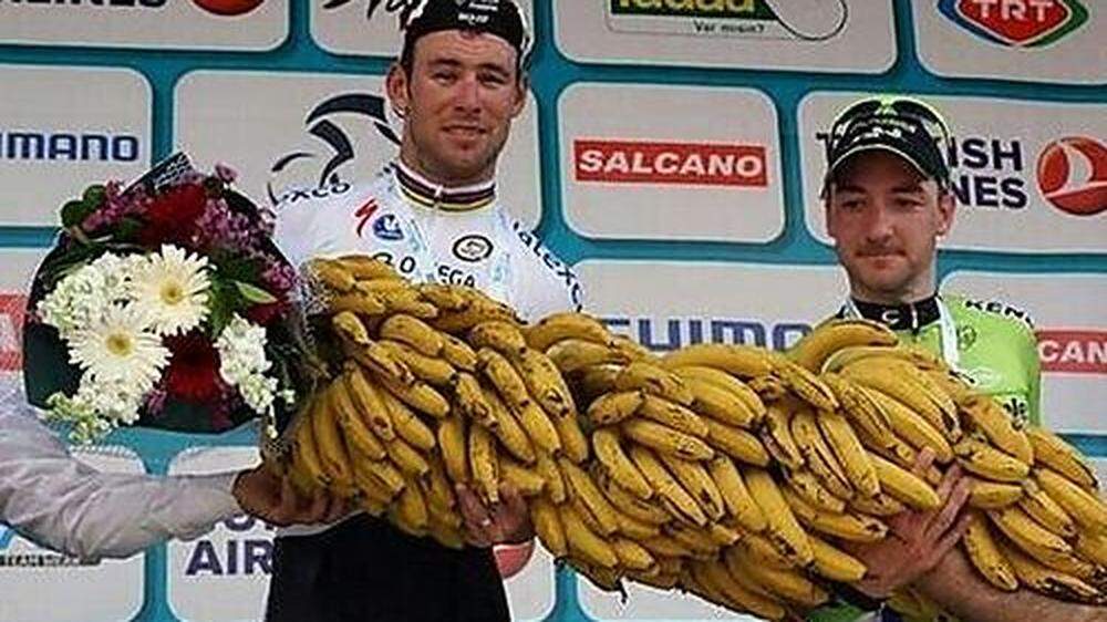 Mark Cavendish mit seinem Bananenpreis