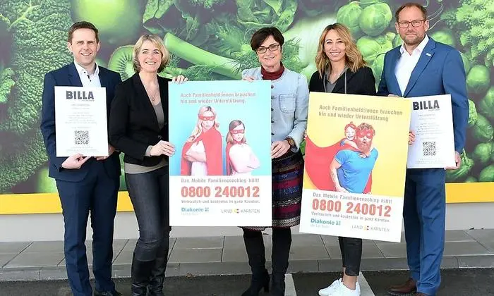 Kurt Aschbacher (Billa), Iris Strasser (Netzwerk Verantwortung zeigen), Beate Prettner, Jasmin Thamer (Diakonie), Matthias Liebenwein (Diakonie)