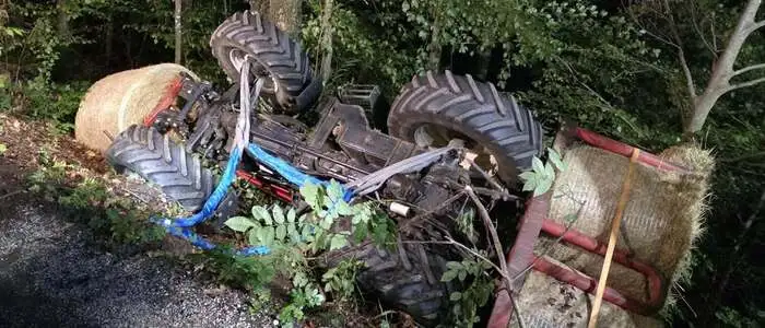 Der abgestürzte Traktor