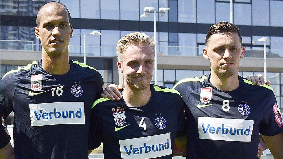 Die Ex-Sturm-Spieler Christian Schoissengeyr, James Jeggo und Uros Matic