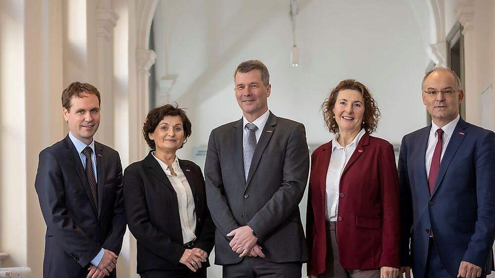 Rektoratsteam ab Herbst: Michael Monsberger, Andrea Höglinger, Horst Bischof,  Andrea Hoffmann und Stefan Vorbach. 