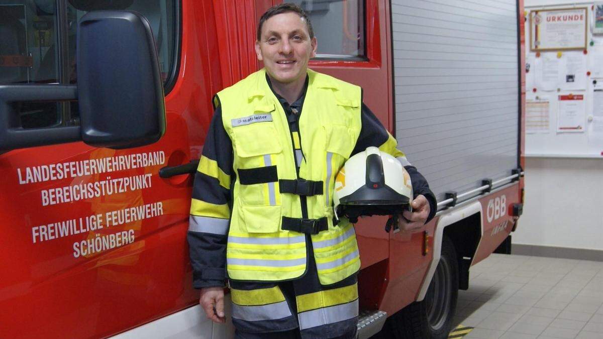 Markus Simperl ist Kommandant der südsteirischen Feuerwehr Schönberg