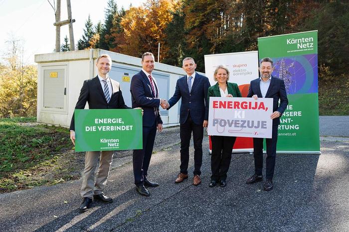 Kelag-Vorstände Danny Güthlein und Reinhard Draxler, Geschäftsführer Ivan Šmon (Elektro Gorenjska), Geschäftsführer Eva Tatschl-Unterberger und Michael Marketz (Kärnten Netz)