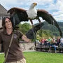 Falknerin Antonia Braschel zeigt beim Burgfest die Greifvögel