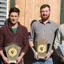 Obmann Bernhard Knapp mit den erfolgreichen Züchtern Michael Kalcher, Hannes Hassler und Daniel Gaugg (von links)