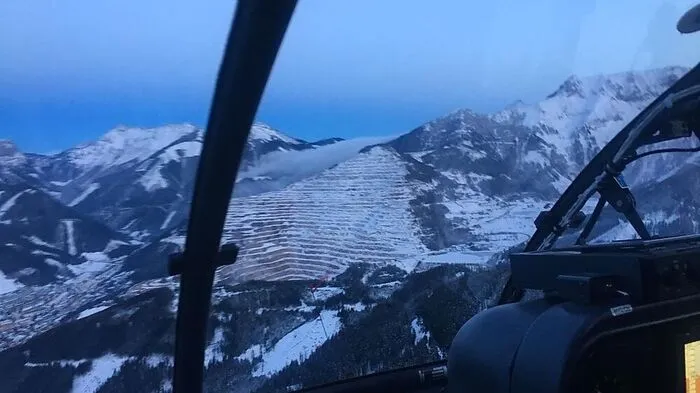 Die Alouette 3 des Bundesheeres im Anflug auf Reichenstein und Erzberg