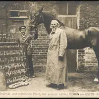 Der kluge Hans mit seinem Lehrer Wilhelm von Osten (rechts)