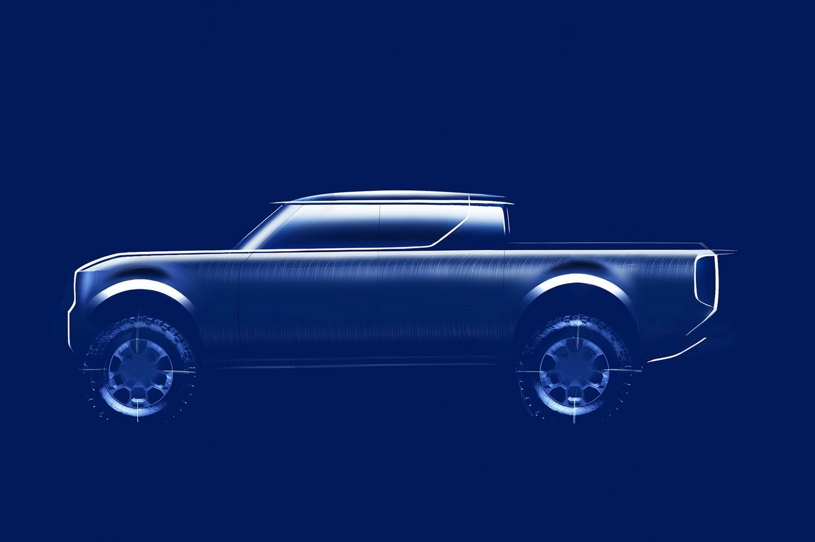 Die ersten Skizzen des Elektro-Pick-ups für die USA