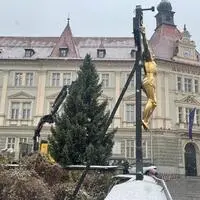 Der Christbaum vor dem Wolfsberger Rathaus