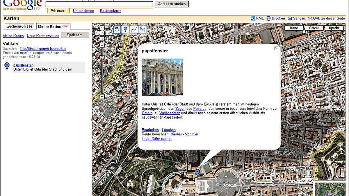 Schon vor der Smartphone-Zeit war Google Maps ein beliebter Karten-Dienst, wie der Screenshot aus dem Jahr 2007 zeigt.