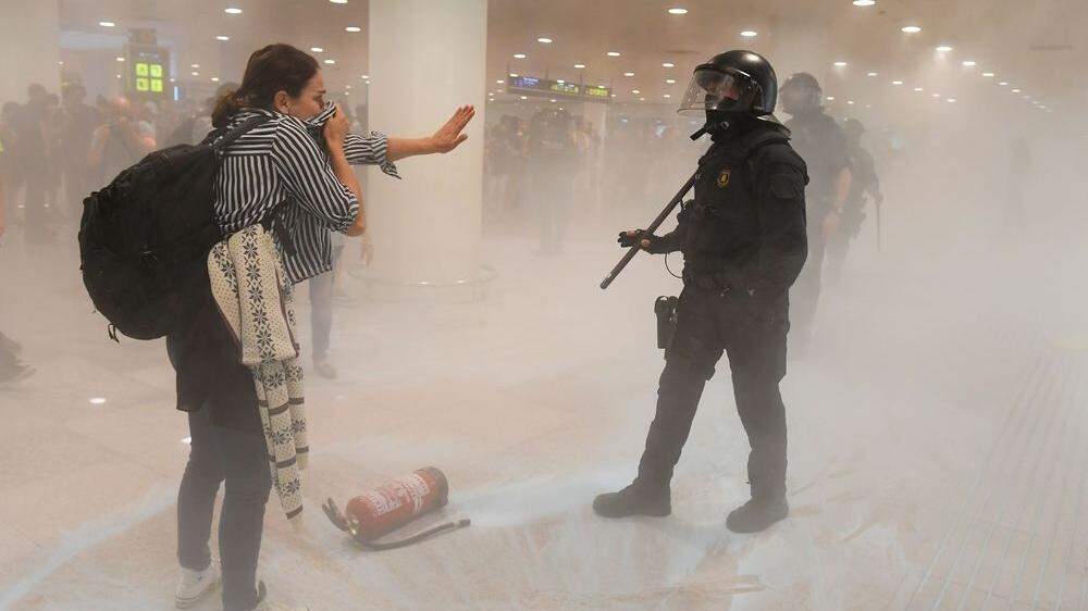 Demonstranten sorgten am Flughafen von Barcelona für Beeinträchtigungen