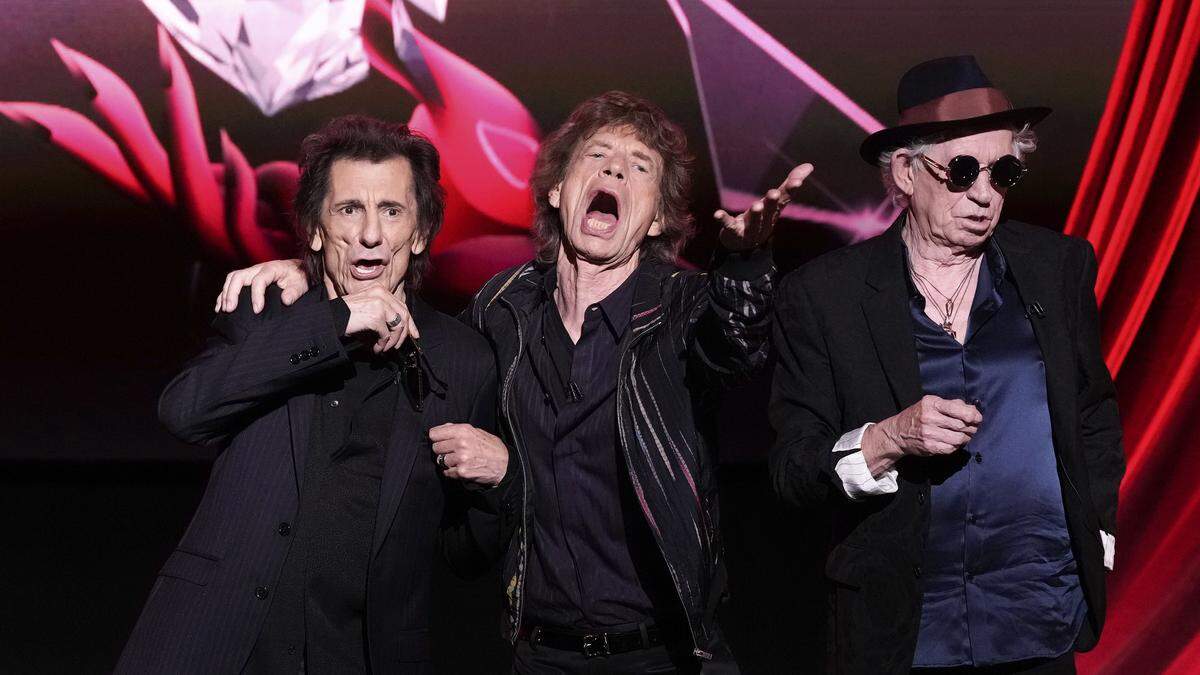Ronnie Wood, Keith Richards, Mick Jagger bei der Präsentation von „Hackney Diamonds“