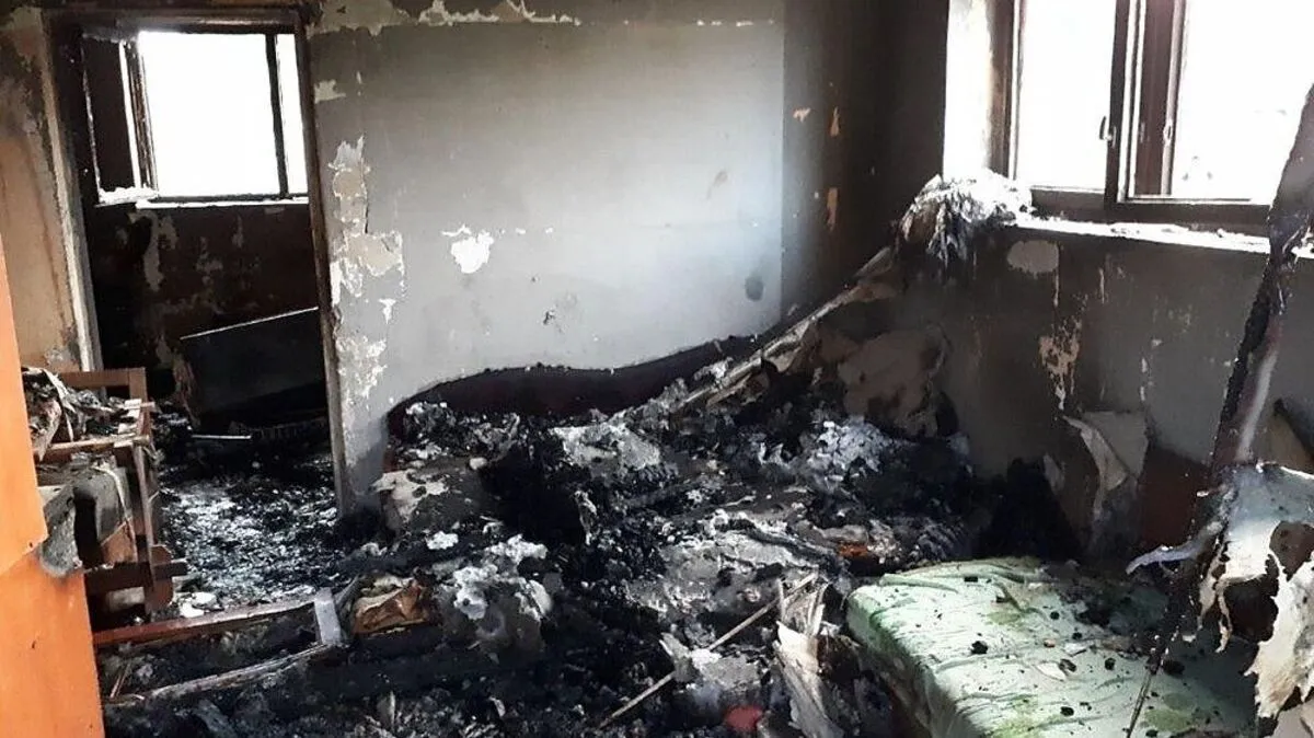 Beim Brand in Hostice verwüstete Wohnung 