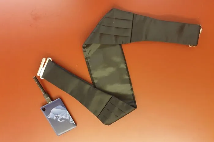 Was ist das neben dem Kummerbund (Bauchbinde)? Eine externe Festplatte?