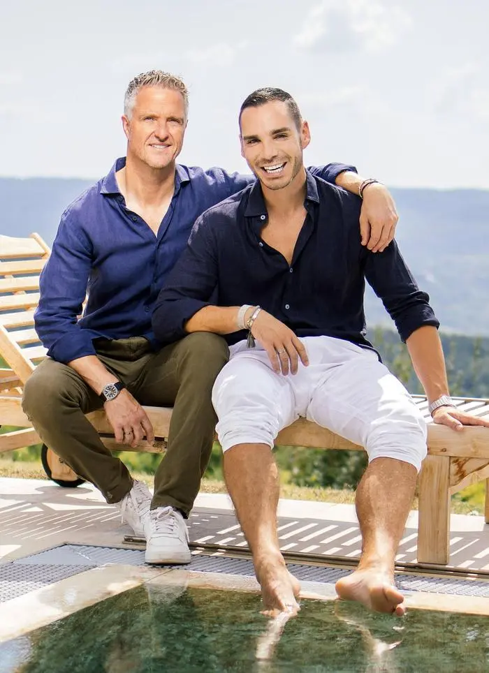 Oprtalj, 210824. Ralph Schumacher, former Formula 1 driver, grape harvest and winery. In the photo: Ralf Schumacher and his partner Etienne Bousquet-Cassagne. Photo: Vedran Peteh / CROPIX Copyright: xxVedranxPetehx schumacher_oprtalj54-210824
