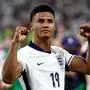 England's forward #19 Ollie Watkins celebrates after winning the UEFA Euro 2024 semi-final football match between the Netherlands and England at the BVB Stadion in Dortmund on July 10, 2024. (Photo by KENZO TRIBOUILLARD / AFP)