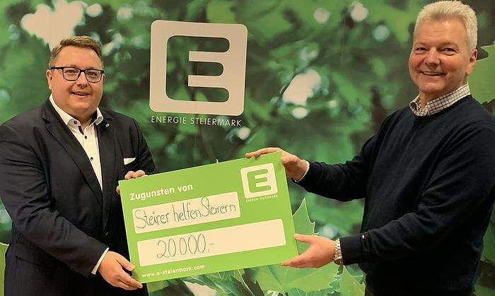 Martin Graf (Energie Steiermark) und Bernd Olbrich (Steirer helfen Steirern)