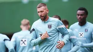 Guido Burgstaller beim Abschlusstraining mit dem ÖFB-Team