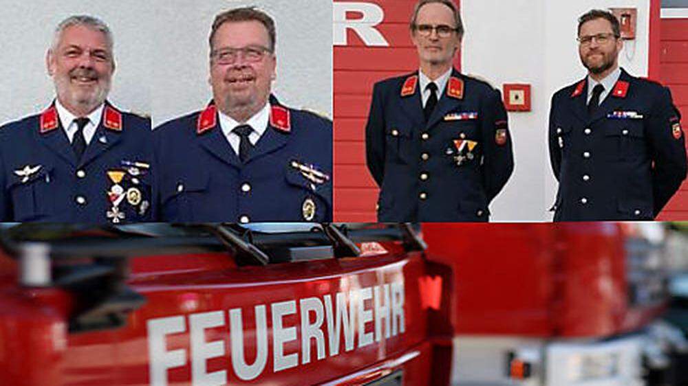 Von links: Thomas Köfer und Guido Mogy von der Feuerwehr Kappel am Krappfeld sowie Alfred Becker und Harald Raunegger von der Feuerwehr Passering