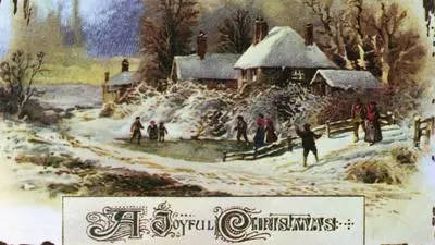 AMERICAN CHRISTMAS CARD. Late 19th century. PUBLICATIONxNOTxINxUSAxCANxUKxFRAxESPxJPN Copyright: xGRANGERx/xGRANGERx 0018700