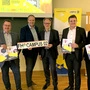 Studiengangleiter Udo Traussnigg mit Impulsregion-Manager Franz Kneißl (Bildmitte), Bürgermeister Franz Jost, WKO-Regionalstellenobmann Christian Sommerbauer und Organisationsreferentin Simone Pfeiffer