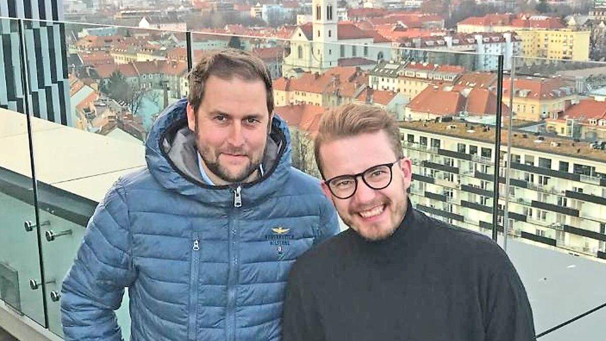 Verkaufsleiter Christoph Frohnwieser und Werbemarkt-Kärnten-Leiter Pierre Bechler (im Bild von links) über die Verkaufsstelle im Wolfsberger Regionalbüro der Kleinen Zeitung