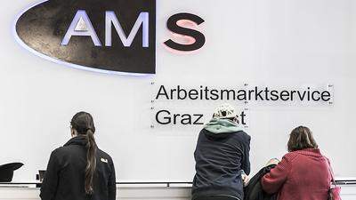 Informations-Schalter am AMS in Graz