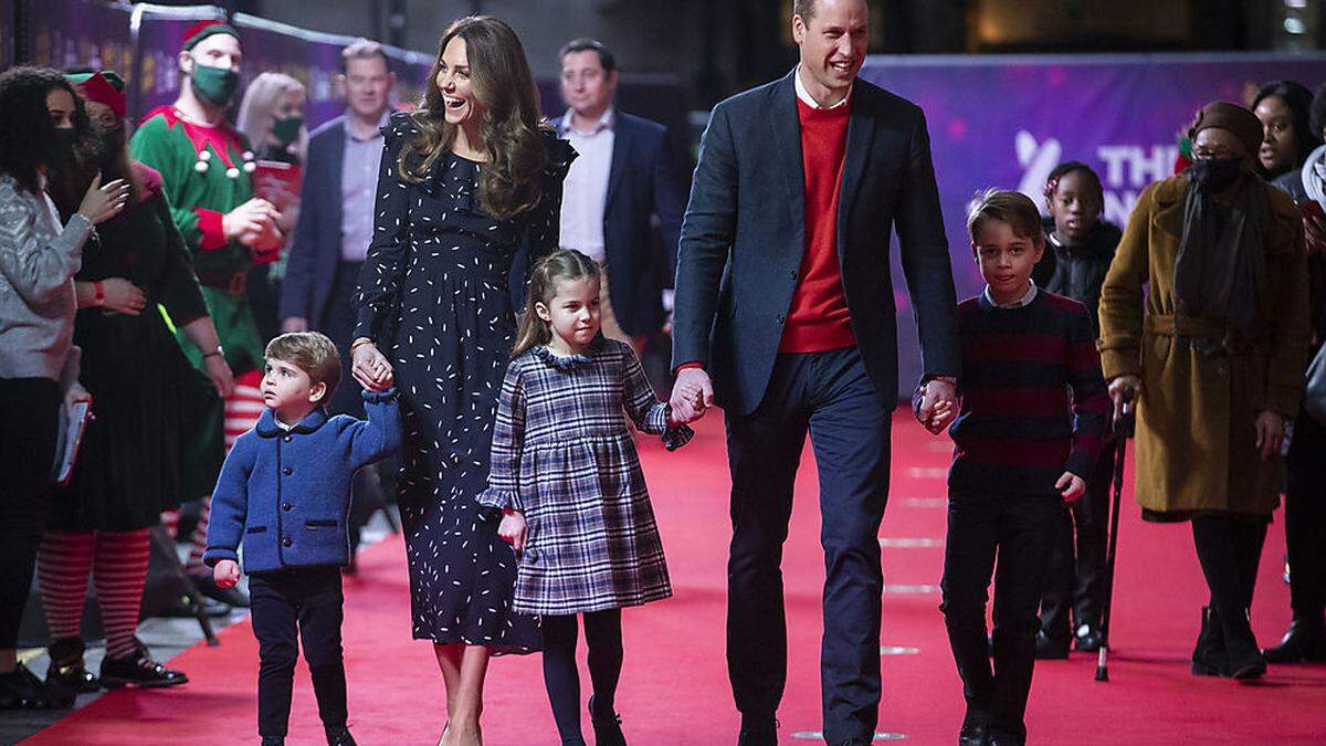 Großer Auftritt: Kate und William mit ihren Kindern