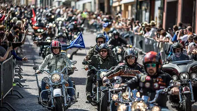 Bild von der Harley-Parade aus dem Vorjahr 