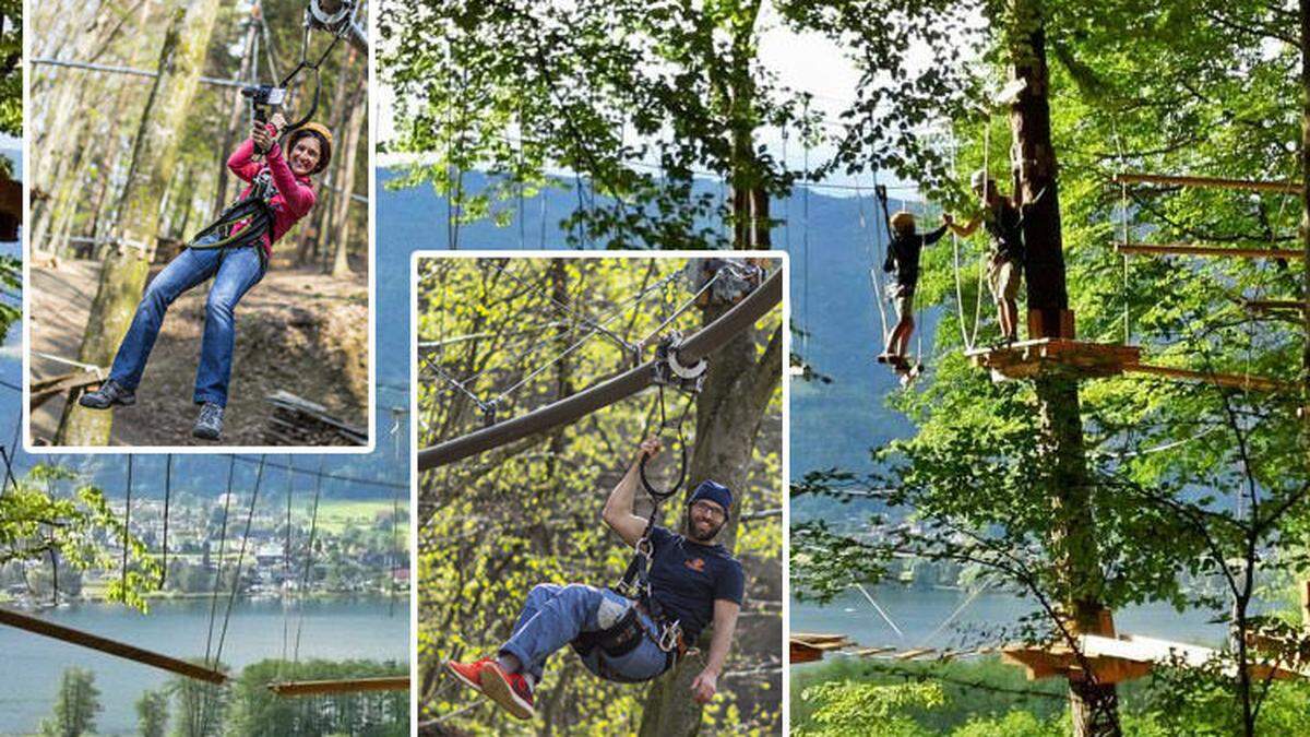 Vertrauen und Kommunikation ist im Kletterwald Ossiacher See gefragt - ideal also, um sich kennenzulernen