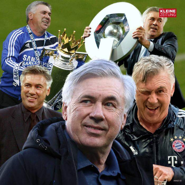 Mit Milan, Chelsea, PSG, Bayern und nun Real wurde Carlo Ancelotti Meister