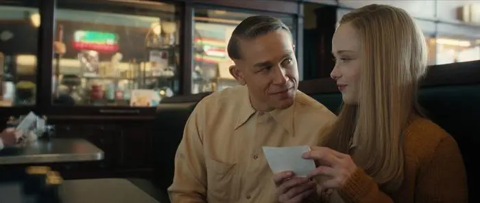 Monster: The Ed Gein Story. (L to R) Charlie Hunnam as Ed Gein, Suzanna Son as Adelina in episode 302 of Monster: The Ed Gein Story. Cr. Courtesy Of Netflix © 2025